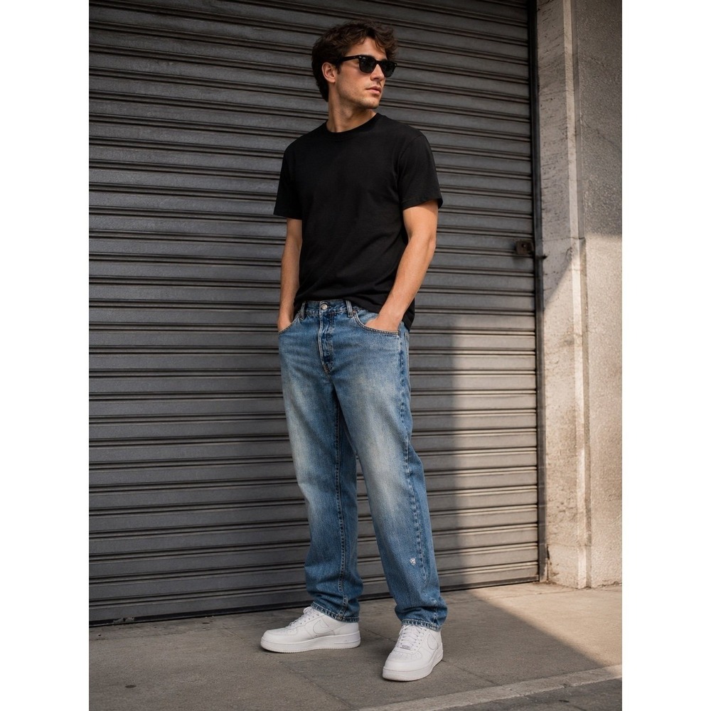 Diesel Industry Made Italy 100% Cotton Button Fly Jeans Men 34 Straight